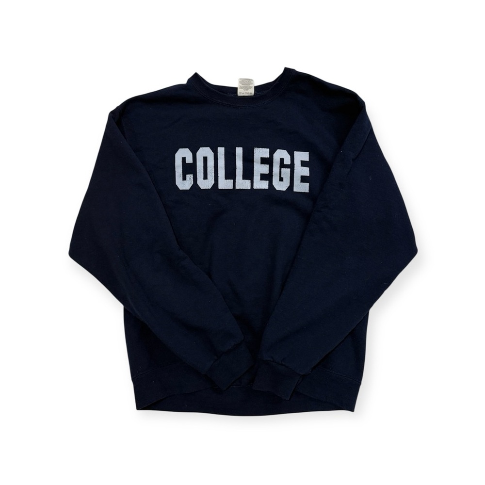 Jerzees "COLLEGE" Custom Navy Crewneck Sweater